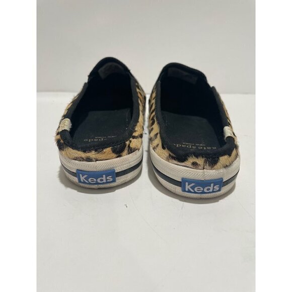 KATE SPADE KEDS DOUBLE DECKER SLIP-ON SNEAKERS LEOPARD PRINT WOMENS 8 BACKLESS - Picture 6 of 7